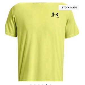 Under Armour Men's Sportstyle Logo T-Shirt XS Acid Yellow Loose Fit Short Sleeve